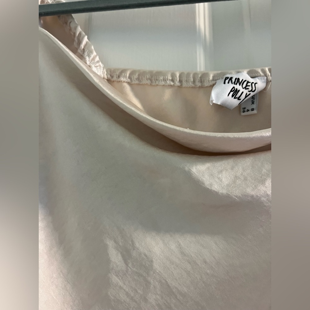 Princess Polly Love Song Top / Champagne Satin Long Sleeve Top - Picture 5 of 6
